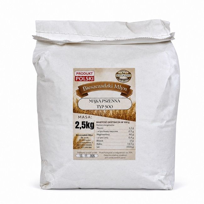 Mąka pszenna typ 500 2,5 kg – Bieszczadzki Młyn