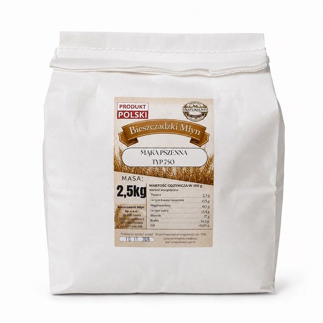 Mąka pszenna typ 750 2,5 kg – Bieszczadzki Młyn