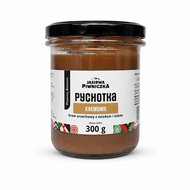 Pychotka Kremowa – krem orzechowy z miodem i kakao 300 g