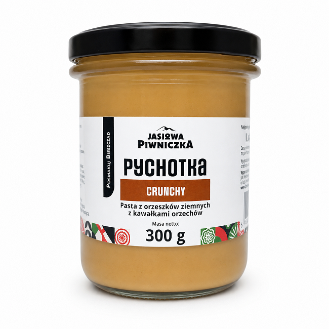Pychotka Orzechowa Crunchy – krem orzechowy z kawałkami orzechów 300 g